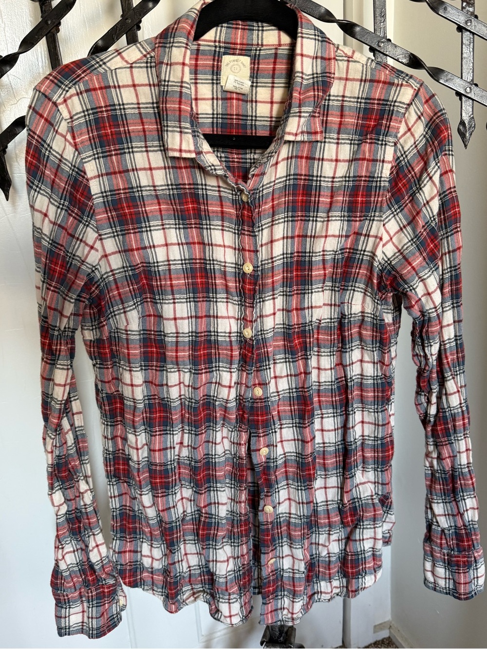 J. Crew soft cotton plaid shirt